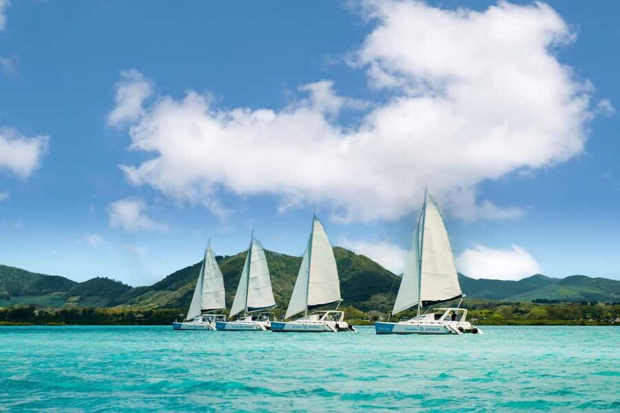 Catamaran Cruise to île aux Cerfs w Dolphins watch & Lunch - A full day built around Mauritius by sea