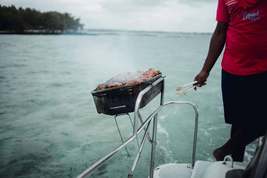 Full-day Catamaran Cruise to Ile aux Cerfs with Lunch - Grand River South East Waterfall by speedboat