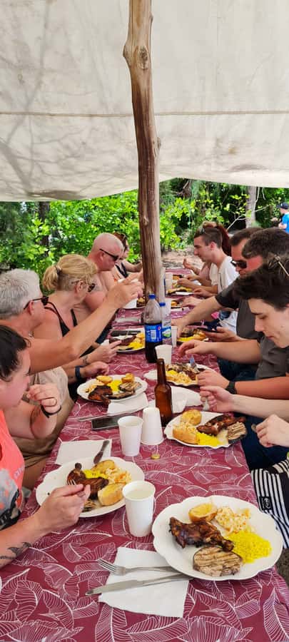Ile aux Cerfs: Island & Waterfall Speedboat Tour with Lunch - Barbecue lunch on Ilot Mangenie