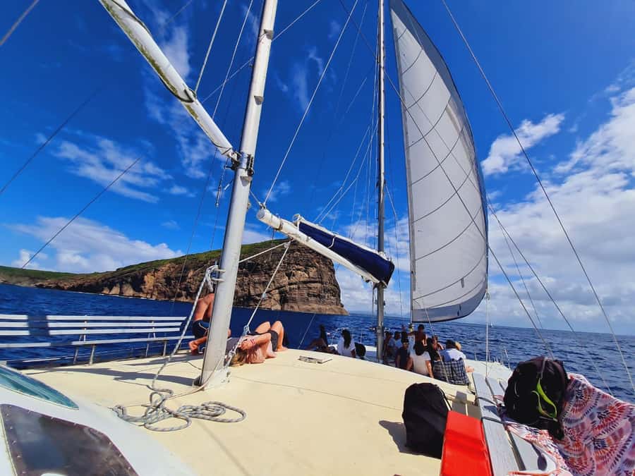 Ilot Gabriel: Catamaran Cruise & BBQ Lunch - Sailing from Grand Baie into open water