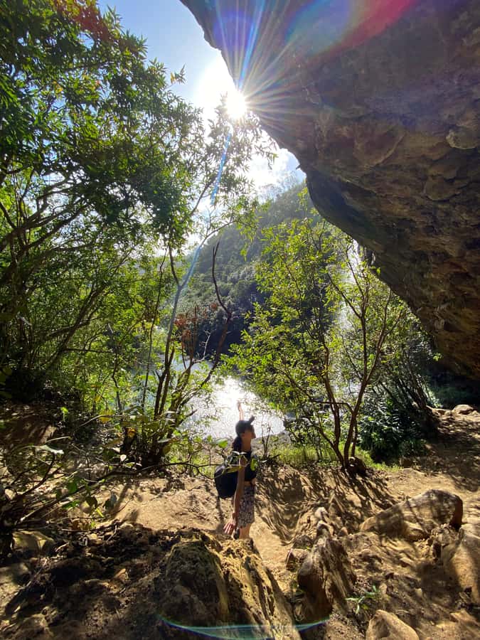 Mauritius Natirel : 7 cascades valley waterfall discovery - Tamarind Falls begins with a real jungle trail
