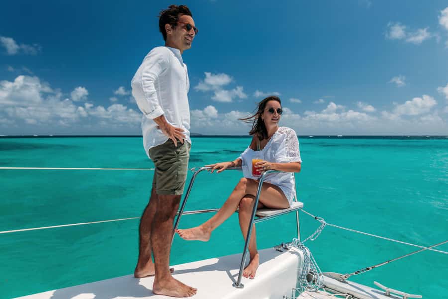 North: Cruise to the flat island & Gabriel island.bbq lunch - Meeting the Catamaran at Grand Baie